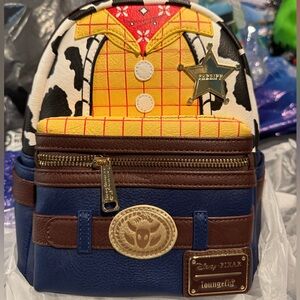 Loungefly Disney Pixar Toy Story Woody Backpack - Brown and Blue